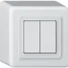 Poussoir KNX AP Hager BA basico Q double 88×88mm blanc 