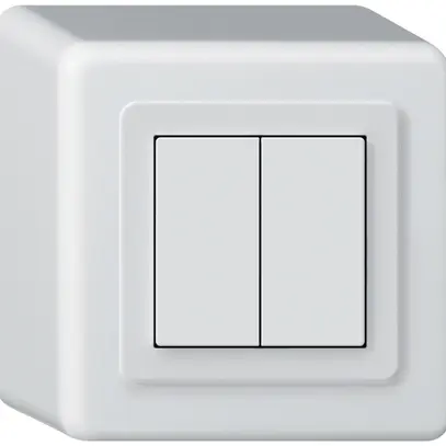 Poussoir KNX AP Hager BA basico Q double 88×88mm blanc 