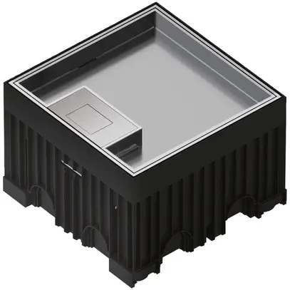 Scatola da pavimento Hager Q02 LE 3kN 140×144×15mm acciaio inossidabile 3×FLF 