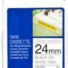 Cassette ruban Brother TZe-S251 24mm×8m, blanc/noir 