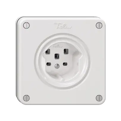 NUPU-Steckdose NEVO, 1×T25, weiss 