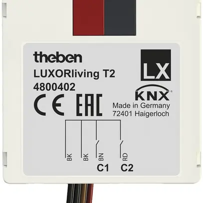 Interface pour poussoir KNX INC Theben LUXORliving 2-canal 
