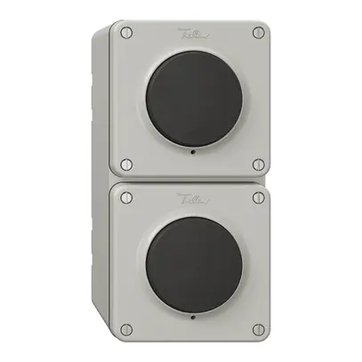 Combinaison NAP NEVO, 2×interrupteur à poussoir schéma 3/1L, gris clair 