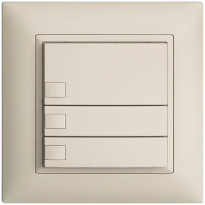 Poussoir univ. ENC 3×1t bornes enf. EDIZIOdue crema, sans LED 