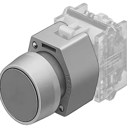 Interruttore INS EAO04 Ø29mm trasparente anello grigio, IP65 