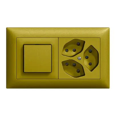 Combinazione INC EDIZIOdue 3/1P +3×T13 olive, orizzontale 