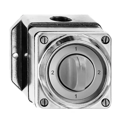 AP-Drehschalter nass 3/1P Al natur mit Drehgriff 