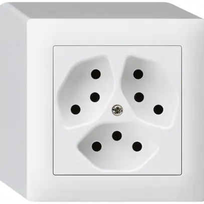 Prise AP kallysto 3×T13 blanc avec sécurité enfants 