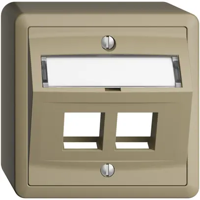 Kit de montage AP EDIZIOdue, avec capot de sortie oblique, pour 2×Keystone, sand 