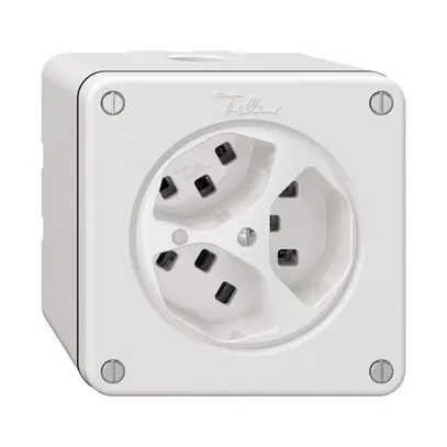 Presa NAPU NEVO, 3×T23, c.LED, bianco 