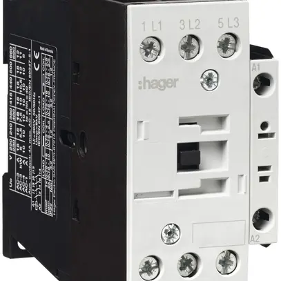 Contattore di potenza Hager 3P+1 chiusura 25A da AC-3 tensione di bobina 24VAC 
