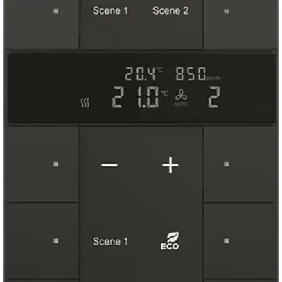 Contrôleur grand ABB-Tenton, 10 touches, CO2/humidité, noir mat 