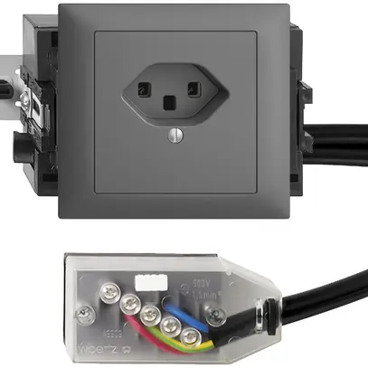 Prise INC EDIZIOdue T23 L2 gris foncé 49…69mm pour câble Technofil 