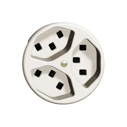 Presa FH 3×T23 16A bianco, con morsetti innest. 