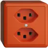 Prise AP 2×T23 16A EDIZIOdue orange, avec bornes enfichables 