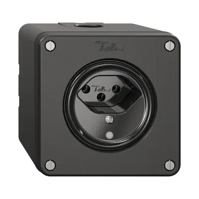 Prise NAPU NEVO, 1×T13, a.LED, noir 