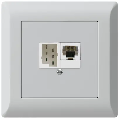 Boîte ENC kallysto.line 1×RJ45u+1×TT83 gris clair 