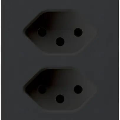 Prise FLF Hager 2×type 13 D noir 