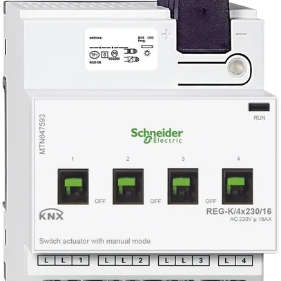 Attuatore-commutatore AMD KNX SE, 4×230V, MTN647593 