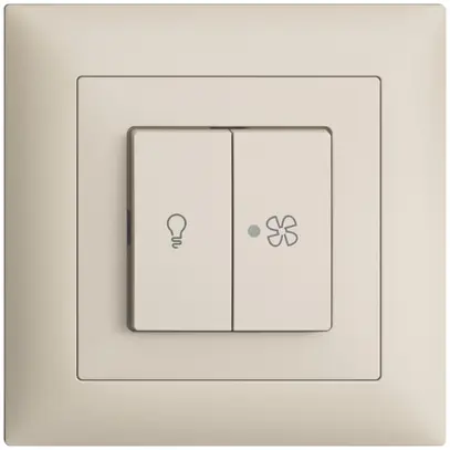 Interrupteur ENC pour lum.+venti-lateur EDIZIOdue crema, contrôle, LED jaune 