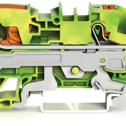 Morsetto di protezione WAGO TOPJOB-S 6mm² 3L verde/giallo serie 2106 