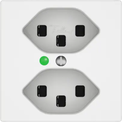 Presa EDIZIO.liv SNAPFIX® 2×T23 con LED verde bi 