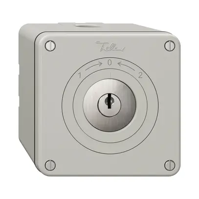 Contatto rotativo NAPU NEVO, con serratura&2 chiavi, KS, 1->0<-2, grigio chiaro 