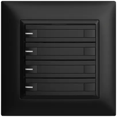 Poussoir ENC KNX 4× EDIZIOdue noir RGB avec LED avec insert papier 