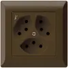 Prise ENC kallysto.line 3×T13/1 brun avec sécurité enfants 