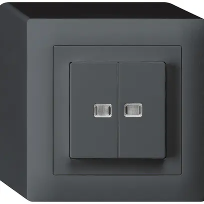 Interruttore pulsante luminoso AP kallysto 1/3+3/1 con 2 lenti antracite 