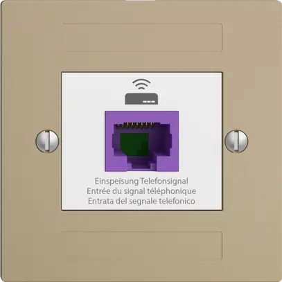 Rückführungsdose EDIZIOdue F 1×RJ45 f.Swisscom VoIP, 8 polig, UTP, sand 