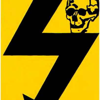 Plaque autocollante tête+flèche 25×38mm 