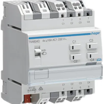 Module de sortie AMD KNX Hager easy 16A charge C quadruple 