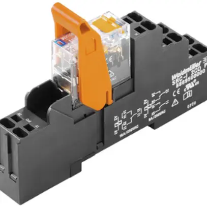 Interface relais RIDERSERIES RCI 24VDC LED vert 1C bouton test 250VAC 16A PUSHIN 