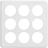 Plaque de recouvrement STANDARDdue 3×3, 9×Ø50, blanc 