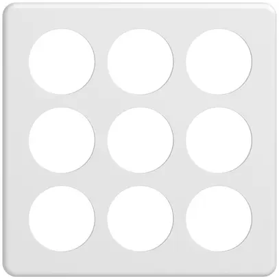 Plaque de recouvrement STANDARDdue 3×3, 9×Ø50, blanc 