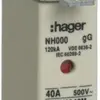 NH-Sicherung Hager DIN000 500VAC 40A gG/gL Doppelkennmelder rostgeschützt 