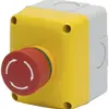 Bouton arrêt d'urgence AP GEWISS 1F/1O déverrouillage tournant IP66 rouge/jaune 