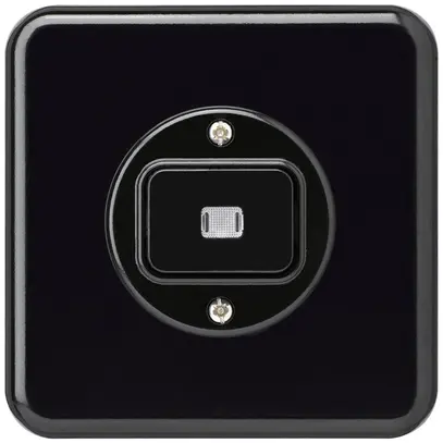 Contact à poussoir lumineux ENC basico C/1L noir 