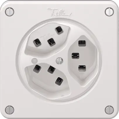 Prise NEVO, 3×T23, a.LED, blanc 