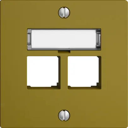 Kit de montage S-One EDIZIOdue F pour 2×RJ45 droite, olive 