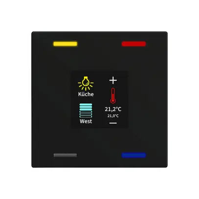 Apparecchio di comando KNX INS MDT BE-TAS60T416.01 4t/4a display nero op. 