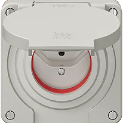 Presa NEVO N.CO, 1×T13, IP55 secondo SN 441011 c.guarnizione rossa grigio chiaro 