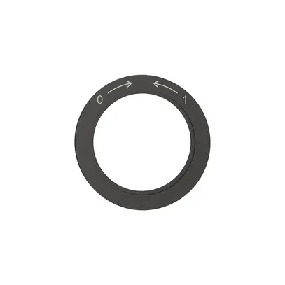 Disque indicateur NEVO, p.interrupteur rotatif, 0-> <- 1, noir 