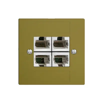 Presa INC 4×RJ45/s 4P sep. EDIZIOdue olive ITplus 