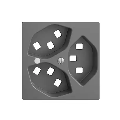 Kit frontale EDIZIOdue grigio scuro 60×60mm 3×T23 con lente 