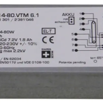Élément de secours pour lf 4-broches, 20…80W,T5/T8, autotest 