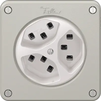 Prise NEVO, 3×T23, gris clair 