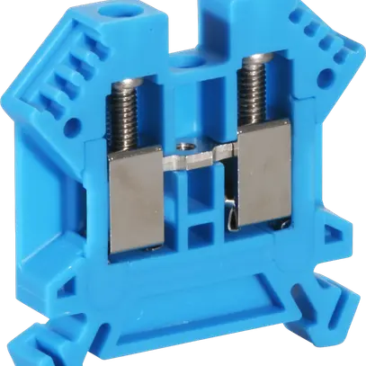 Morsetto di passaggio componibile Woertz 0.5…6mm² 41A 1000V vite 2×1 DIN 35mm bl 