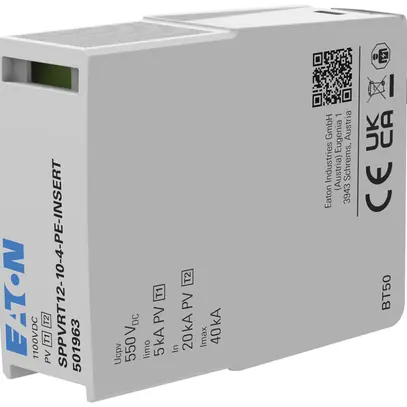 Inserto per scaricatore combinato Eaton SPPVRT12-10-4-PE DC 1000V 10kA 